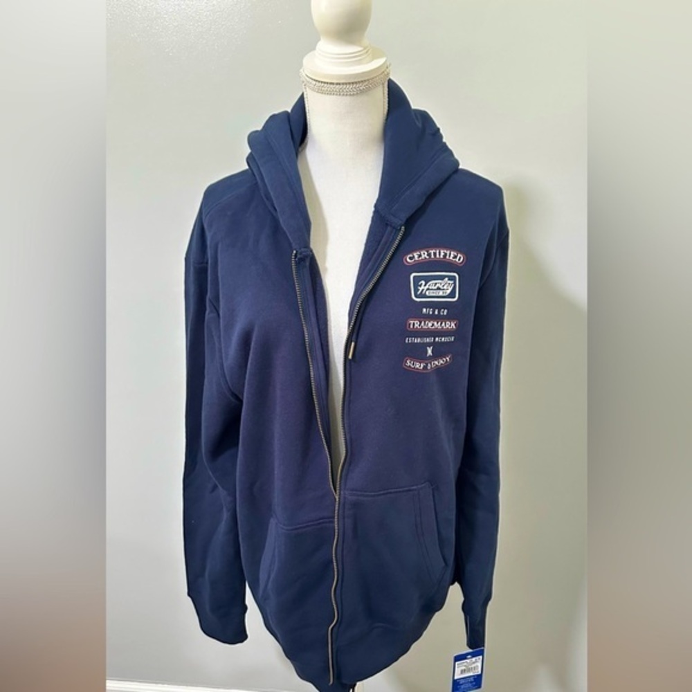 Hurley Navy Zip-Up Sweatshirt Sz Large NWT